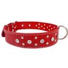 Dogs My Love Genuine Red Leather Rhinestone Dog Collar 1.6x27 Fits 19"-24" Neck