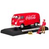 1963 Volkswagen T1 Coca Cola Cargo Van with Delivery Driver, Hand Cart and Coca Cola Cases 1/24 by Motor City Classics 424062