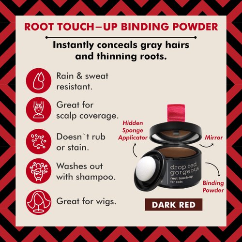 Root Touch Up Powder for Dark Red Hair by Style Edit | Cover Up Hair Color for Grays and Roots Coverage | Root Concealer for Dark Red Hair | Mineral Infused Binding Hairline Powder 2 Pack