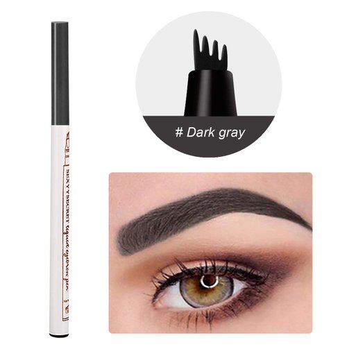 DEVIMIC Eyebrow Tattoo Pen, Microblading Eyebrow Pencil, with a Micro-Fork Tip Applicator, Create Natural Looking Eyebrows, Easy to Use and Stays All Day (Dark Gray)