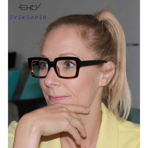 Eyekepper Stylish Reading Glasses Women - Oversized Square Readers Tortoise +0.75