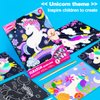 JUNQIU Scratch Art for Kids, Unicorns Black Rainbow Scratch Art Paper Set-Arts and Crafts & Supplies, DIY Activity & Party Games, Gifts for Toddlers, Girls & Boys Ages 3, 4, 5, 6, 7, 8
