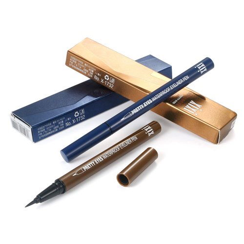 Vtrem 2 Pack Liquid Eyeliner Navy Blue and Light Brown Waterproof Eyeliner Pencil Smudge Proof Slim Eyeliner Freckle Pencil Korean Glitter Eyeliner Long Lasting All Day