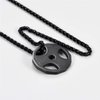 U7 Men Fitness Dumbbell Necklace Stainless Steel Black Gun Plated Weight Plate Barbell Chain Pendant Necklace