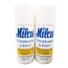 Milcu Underarm & Foot Deodorant Powder 80g per Bottle, 2 Pack