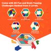 Vanmor Wooden Hexagon Tangram Puzzle for Kids Adults - Geometric Shape Pattern Blocks Brain Teaser Puzzles with 60 Solution, Fun Challenging Logic Mind Puzzles Travel Games for Overall Ages Road Trip