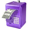 Suliper Electronic Piggy Bank Code Lock for Kids Baby Toy, Mini ATM Safe Coin Cash Banks Real Money Saving Box with Password, Auto Money Scroll for Children,Boys Girls Birthday Gift (Purple)