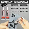 B-7000 Adhesive Glue with 11000Pcs Black Rhinestones for Crafts Clothes, Black Flatback Gems for Clothing Fabric Nails Shoes Tumblers, Flat Back Rhinestone Bejeweled Bling Kit Jewels with Wax Picker