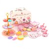 PowerTRC Tea Set for Little Girls, 48 Pcs Princess Tea Party Set for Toddlers 3 4 5 6 7 8 Years Old Girl Pretend Toys Birthday Gift with Tin Tea Set, Utensils, Desserts & Carrying Case