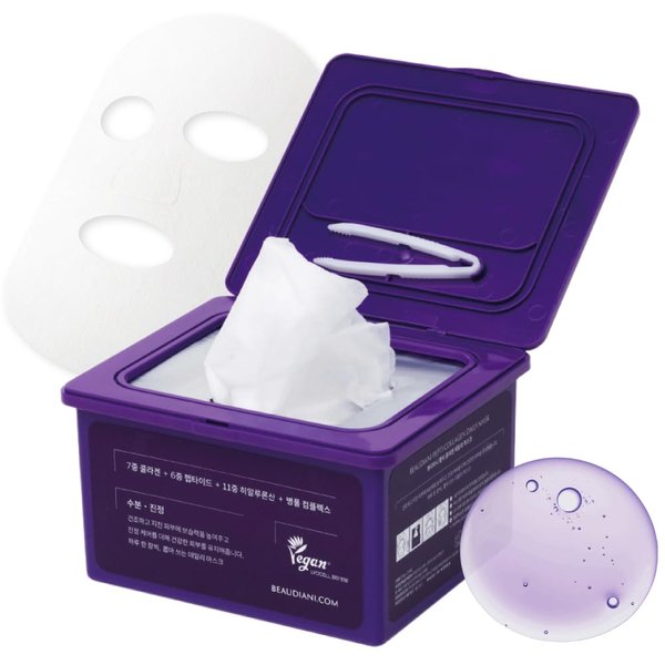 BEAUDIANI Pepti collagen daily mask, 31 sheet masks, pick and quick mask, face mask, Korean skincare, collagen mask overnight, glass skin, for women, facial treatment, anti aging, hydrating