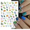 6 Sheets Cute Dinosaur Nail Stickers 3D Cartoon Self-Adhesive Nail Decal Nail Art Supplies Cute Little Dinosaur Design Nail Sliders Heart Decals for Women Girls Manicure Decoration Accessories