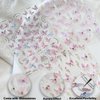 CESTSIREN Pink Butterfly Nail Art Stickers Rhinestones Aurora Nail Decals for Nail Art Design Self-Adhesive Nail Accessories for Women Nail Art Supplies 3 Sheets