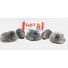 Kats'N Us Real Rabbit Fur Pom Pom & Mouse Cat Toy - Assorted Color Interactive Cat Entertainment - 5 Pack Gray
