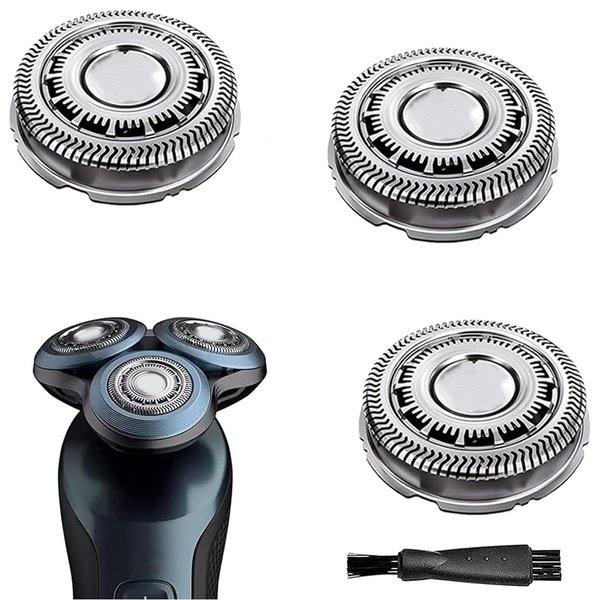 SH60 Replacement Head Blades Replace Part Upgraded Shaving Head Fit for Philips Series 6000 S6000 Men's Razor Fit for Norelco Shaver S6880/81, S6810/82, S6850/85, S6xxx Series with Cleaning Brush
