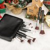 DUcare Makeup Brushes with Bag,15Pcs Makeup Brush Set Christmas Gift Travel Kabuki Foundation Blending Blush Eyeliner Shadow Brow Concealer Brushes Kit Black