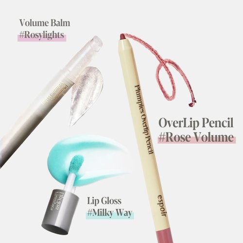 Espoir Plumpies Lip Colloection OverLip Pencil #Rose Volume │Pencil Type Color Lip Liner with Plumping Effects │ Sharpener Included for Define Lip Lines │ Voluminous Lip Makeup with MLBB Color