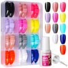 Press on Nails Medium, FANDAMEI 12 Packs 288PCS Press on Nails Medium Length Glossy, Acrylic Fake Nails Full Cover Medium Coffin, Glue on Nail with 7g Nail Glue, 12 Glossy Color Press on Nails Coffin