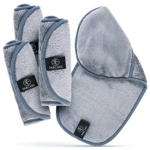 FABCARE Makeup Remover Cloth Microfibre (4 Pieces) - DERMATEST Very Good - Washable up to 95°C - Integrated Make-up Removal Glove - Microfibre face Cloths - Make-up Remover Cloths Washable