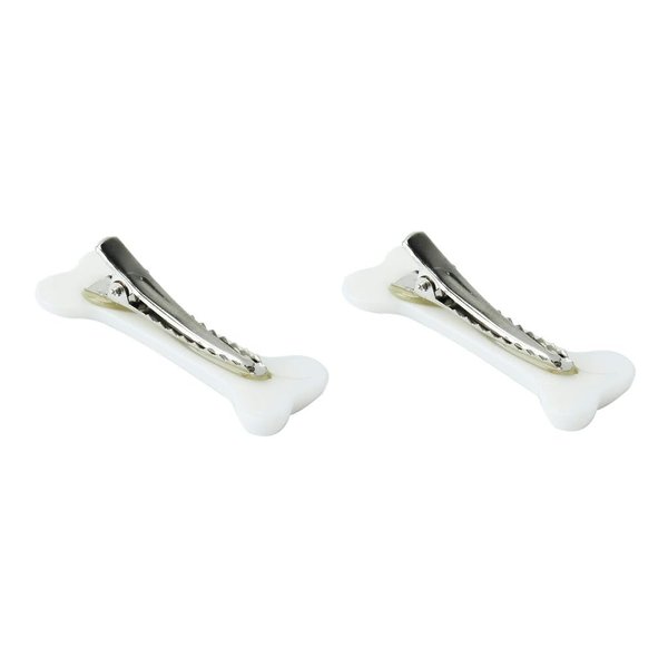 2Pcs White Dog Bone Hair Clips Hairpins Barrette,Punk Personality Women Lovely Hair Band Decoration Design Headwear Air Clips