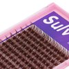 Sulv Lash Cluster S001# Dark Brown Color Lashes 144pcs Clusters D Curl 8mm,10mm,12mm,14mm,16mm,18mm,20mm to Choose Lashes Extensiond Kit Lashes Wispy Lashes Extensions (S001 Dark Brown-16mm)