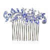 Faship Gorgeous Blue Crystal Floral Hair Comb