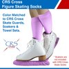 CRS Cross Figure Skating Socks (2 Pair) Premium Knee High Tights for Ice Skates, Footed Skate Socks, Ice Skating Socks, Dance (Pivot Purple)