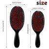 Geiserailie Hair Brushes, 2 Pieces Boar Bristle Hair Brushes with Nylon Quill, Natural Bristles Hair Extensions and Fine Hair Hairbrush for Women, Men and Kids, Promotes Smooth and Healthy Hair Growth