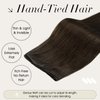 Full Shine Genius Weft Hair Extensions Hair Weft Extensions Brown Hair Extensions Sew In 16 Inch 50G Hand Tied Weft Real Human Hair Sew In Extensions Straight Hair Color Dark Brown