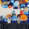 12PCS Solar System Table Centerpiece Decorations, Space Themed Honeycomb Party Decorations, Outer Space Party Table Topper Decorations for Kids Birthday Party Decorations Baby Shower Supplies
