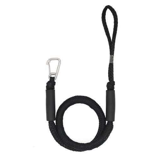 Bungee Dock Line with Hook, Black Mooring Rope for Boat 4 ft 2 Pack