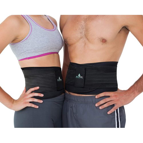 AllyFlex Sports® Back Brace Lower Back Pain Relief - Back Brace for Women and Men Under Clothes Lower Lumbar Support to Improve Posture - M