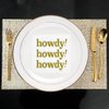 SharkBliss Howdy Cocktail Napkins, 100 Pack Howdy Howdy Howdy Paper Cocktail Napkins for Western Cowgirl Disco Last Rodeo Nashville Bachelorette Bridal Shower Table Decor | 2-Ply, 5x5" (Howdy Gold)
