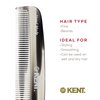 Kent 7T G All Fine Tooth Pocket Comb for Men - Handmade Hair Comb for Men for Everyday Grooming and Styling - Travel Comb for Hair Care, Mustache and Beard Care, Saw Cut and Hand Polished