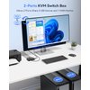 KVM Switch 1 Monitors 2 Computers Viagkiki USB Switch for 2 Computers Share Keyboard Mouse Printer and one HD Monitor Support UHD 8K@60Hz with 2 USB Cable and 2 HDMI Cable (Black)