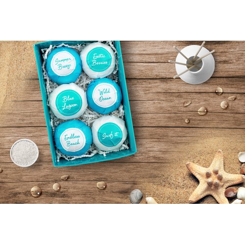 BRUBAKER Bath Bombs Gift Set "Oh là là Chérie" - 6 Handmade Luxury Spa Bath Fizzies - All Natural, Vegan, Organic Ingredients - Coconut Oil Moisturizes Dry Skin