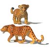 Gemini&Genius Leopard Toys for Kids, Safari Animal Cheetah Toys, Leopard Family Playset Figures, Wildlife Pard Models, Birthday Cake Toppers or Gifts for Kid