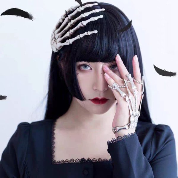 Halloween Skeleton Hand Hair Clips Horror Bone Claw Clips Hairpin Halloween Hair Accessories for Women Girls Zombie Bone Hair Barrettes for Cosplay Costume Halloween Party Hair Decorations