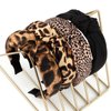 CUBACO 𝑪𝑼𝑩𝑨𝑪𝑶 4PCS Knotted Headbands for Women, Thick Black and Leopard Print Fashion Bow Knotted Headband for Women's Hair Non Slip, Cheetah Turban Wide Cross Fashion Headbands for Girls