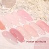GAOY Jelly Nude Pink Gel Nail Polish Set, 6 Transparent Sheer Colors Soak Off UV Light Cure Gel Polish Kit for Salon and Nail Art DIY at Home