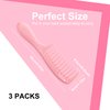 HYOUJIN Hair Comb Set, 3 Pocket Wide Tooth Combs - Detangling Shower Combs for Curly Hair, Wet Hair, Thick Hair - Travel Size for Women, Men (Pink)