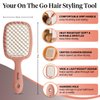 Kitsch Lightweight Vented Hair Brush Detangler for Women, Men & Toddlers - All Hair Types | Soft Bristle Hairbrush for Hair Care | Easy-to-Hold Hair Dryer Brush | Detangling & Blow Drying - Terracotta