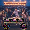 3 Pcs Glow Party Table Covers Neon Party Tablecloths Glow in The Dark Party Tablecloths Decorations Neon Party Table Cover Supplies for Glow Party Favors, Neon Birthday Party and Black Light Party