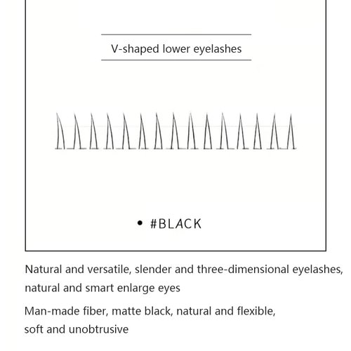 V-Shaped Bottom Eyelashes Black Soft False Eyelashes Individual Lashes Extension J Curl 5-7mm Mixed Long False Eyelash 0.07mm Thickness (7mm, V shape-J-0.07)