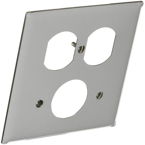 Hubbell Wiring Device-Kellems Single/Duplex Wall Plate,2 Gang,Silver, 500878