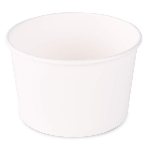 GSM Brands Paper Ice Cream Cups - 100-Count - 8 oz Disposable Dessert Bowls for Hot or Cold Food, 8-Ounce Party Supplies Treat Cups for Sundae, Frozen Yogurt, Soup, White