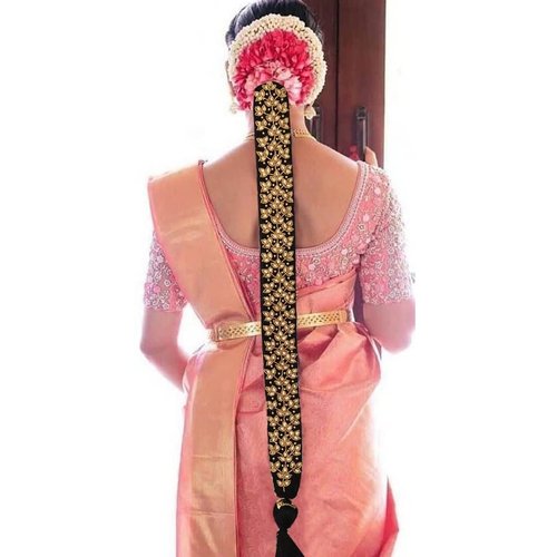 THANU'S CRAFT Maggam work jada Bharatanatyam poola jadalu kunjalam Billalu set braid hair extensions (poola jada)