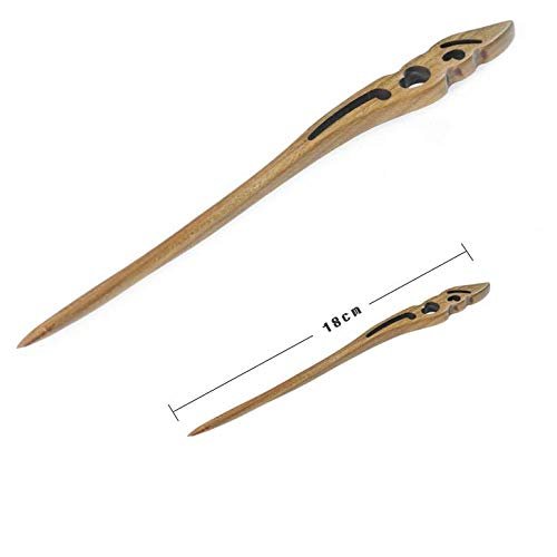 Aeyistry 1 Piece Hair Stick Vintage Style Carved Wooden Hair Chinoiserie Decorative Accessory,Ver...