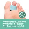 ZenToes Gel Toe Separators for Overlapping Toes, Bunions, Big Toe Alignment, Corrector and Spacer - 4 Pack (Blue)
