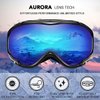 Juli Ski Goggle/Snow Snowboard Goggles for Men, Women & Youth - 100% UV Protection Anti-Fog Dual Lens(Black Frame/7.9% VLT Blue Len)