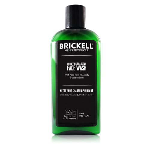 Brickell Men&#39;s Purifying Charcoal Face Wash for Men, Natural and Organic Daily Facial Cleanser, 8...